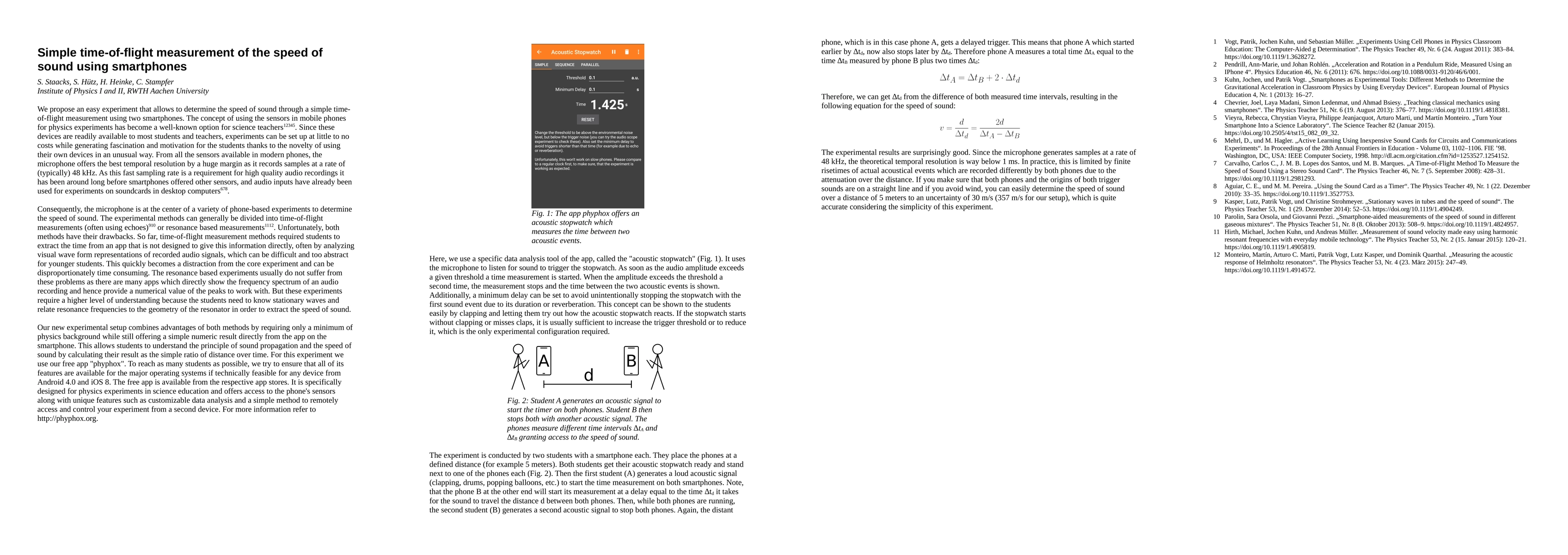 Thumbnail for Simple time-of-flight measurement of the speed of sound using
  smartphones