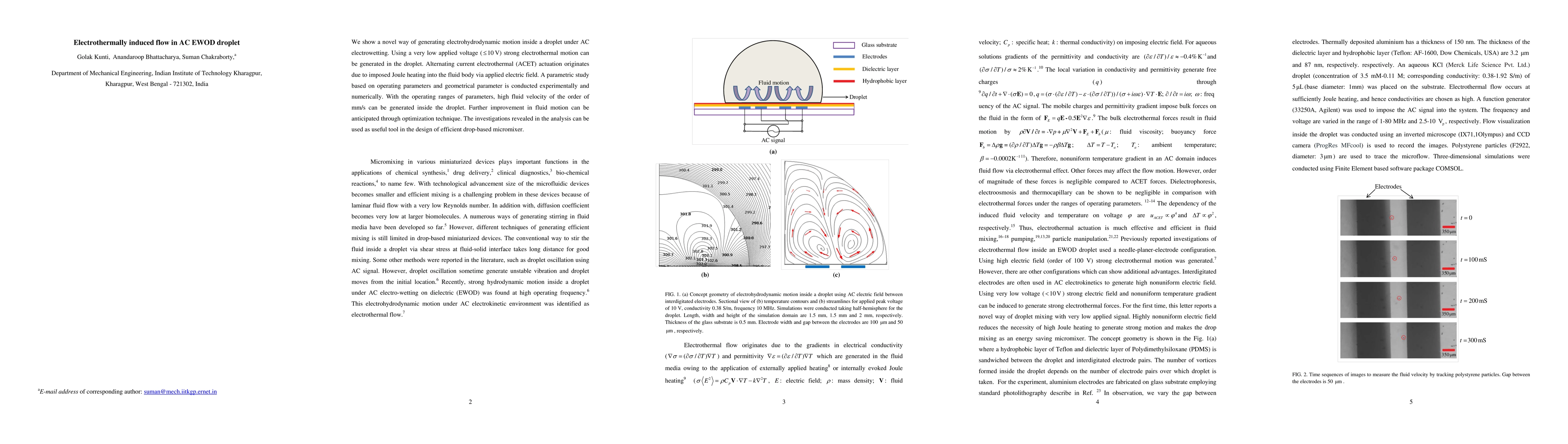 Thumbnail for Electrothermally induced flow in AC EWOD droplet