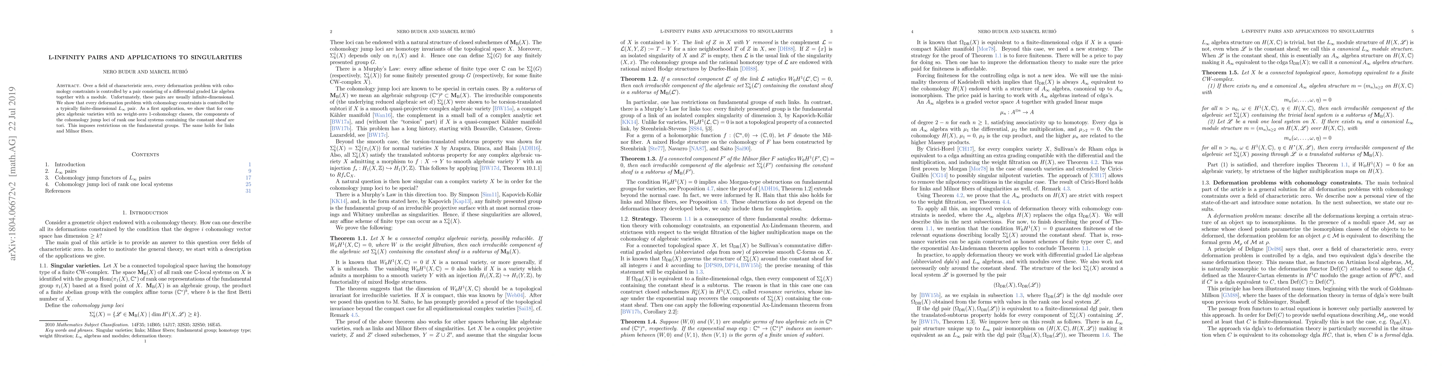 Thumbnail for L-infinity pairs and applications to singularities
