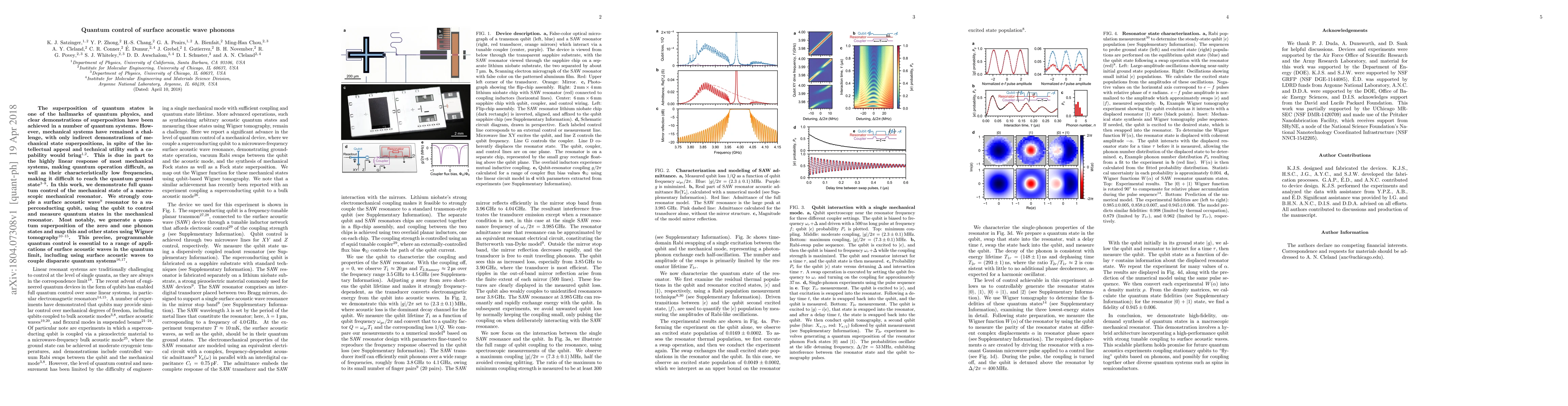 Thumbnail for Quantum control of surface acoustic wave phonons