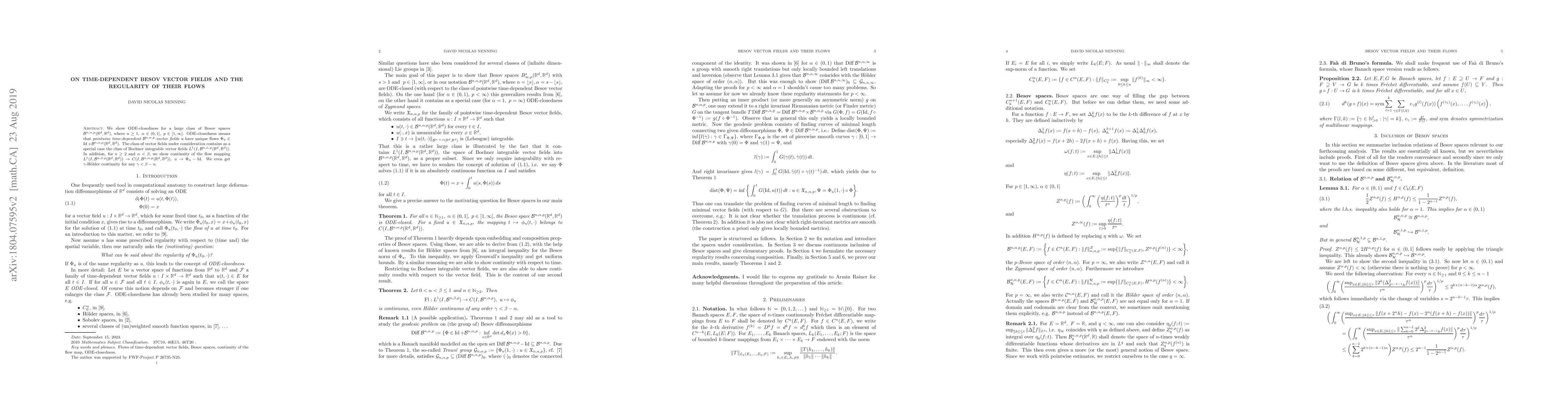 Thumbnail for On time-dependent Besov vector fields and the regularity of their flows