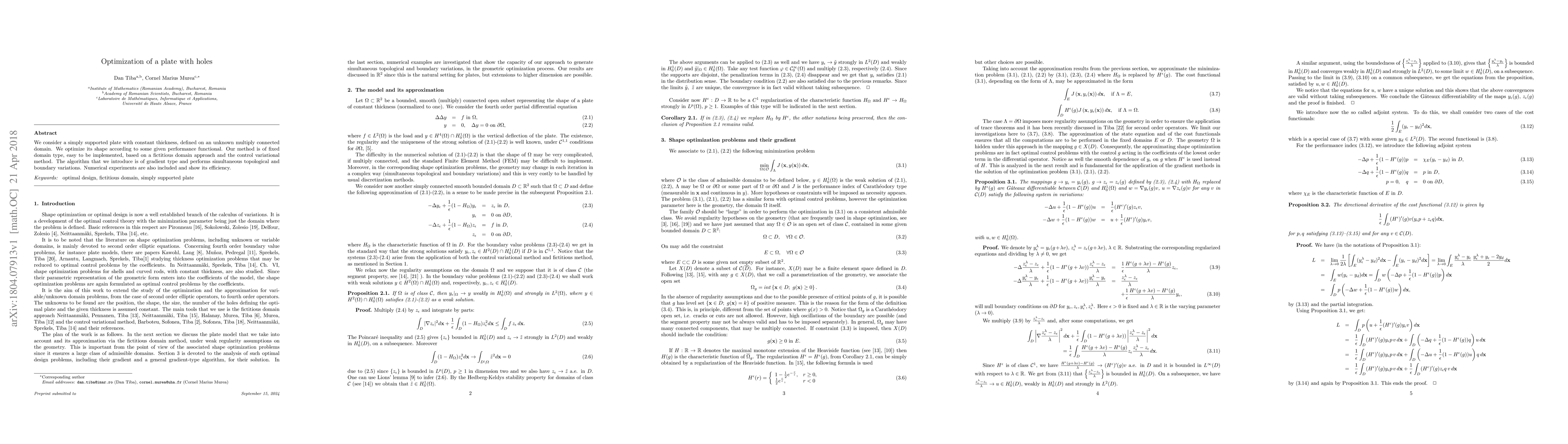 Thumbnail for Optimization of a plate with holes