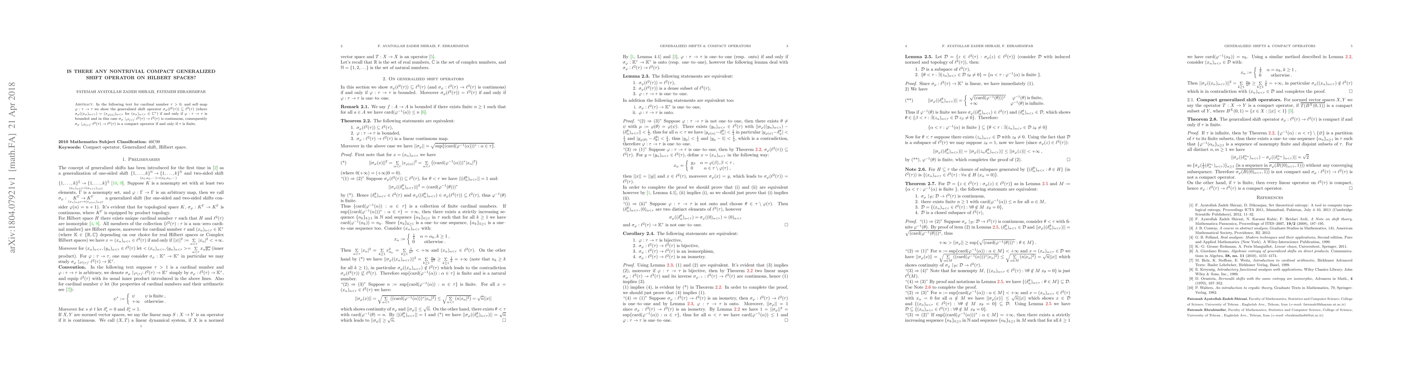 Thumbnail for Is there any nontrivial compact generalized shift operator on Hilbert
  spaces?