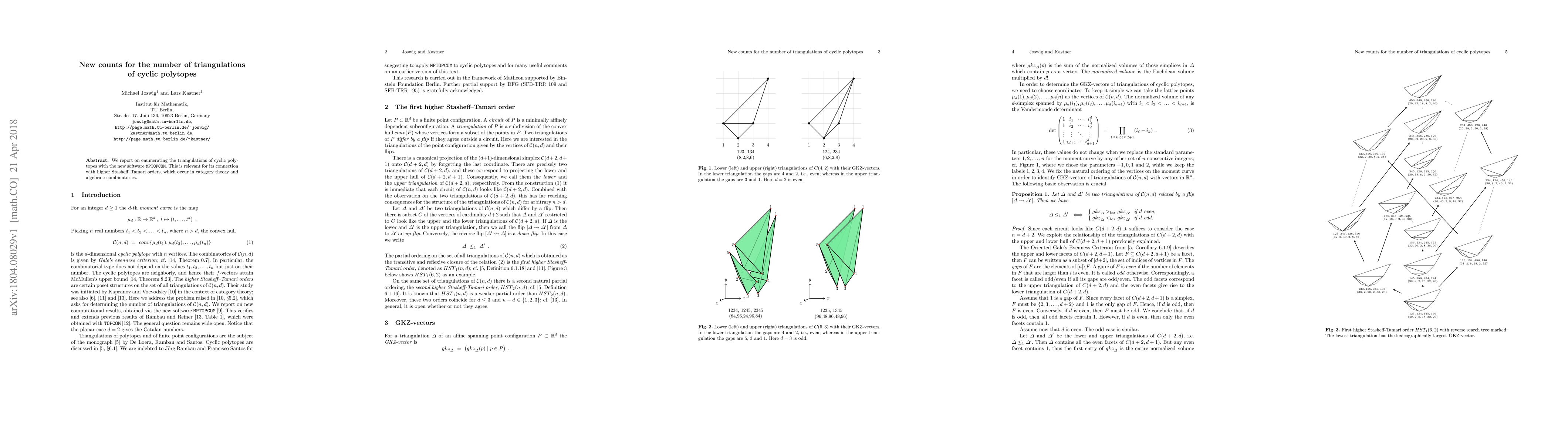Thumbnail for New counts for the number of triangulations of cyclic polytopes