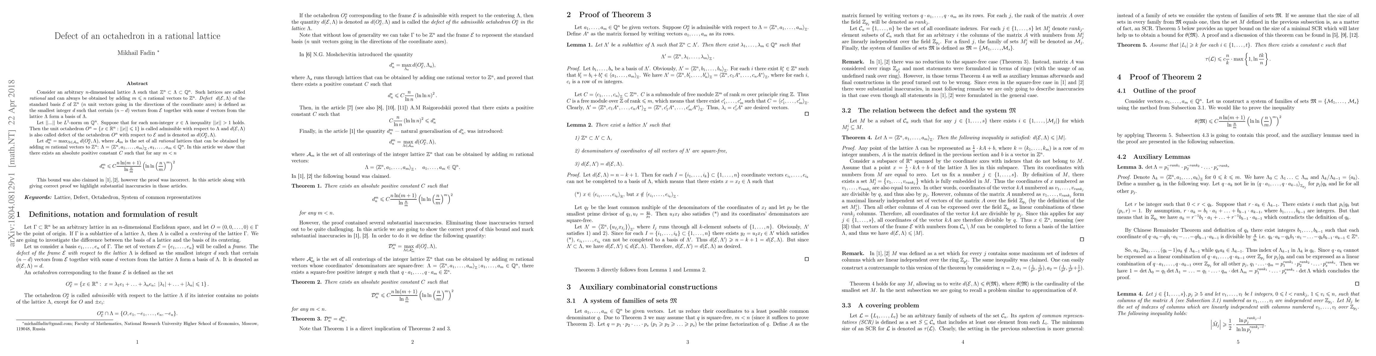 Thumbnail for Defect of an octahedron in a rational lattice