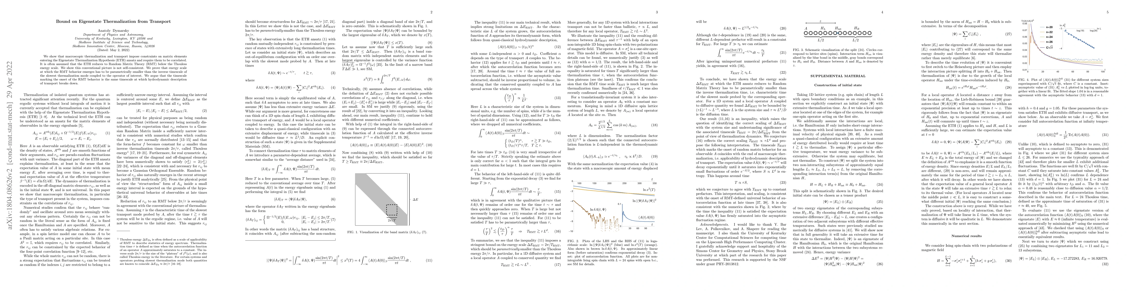 Thumbnail for Bound on Eigenstate Thermalization from Transport