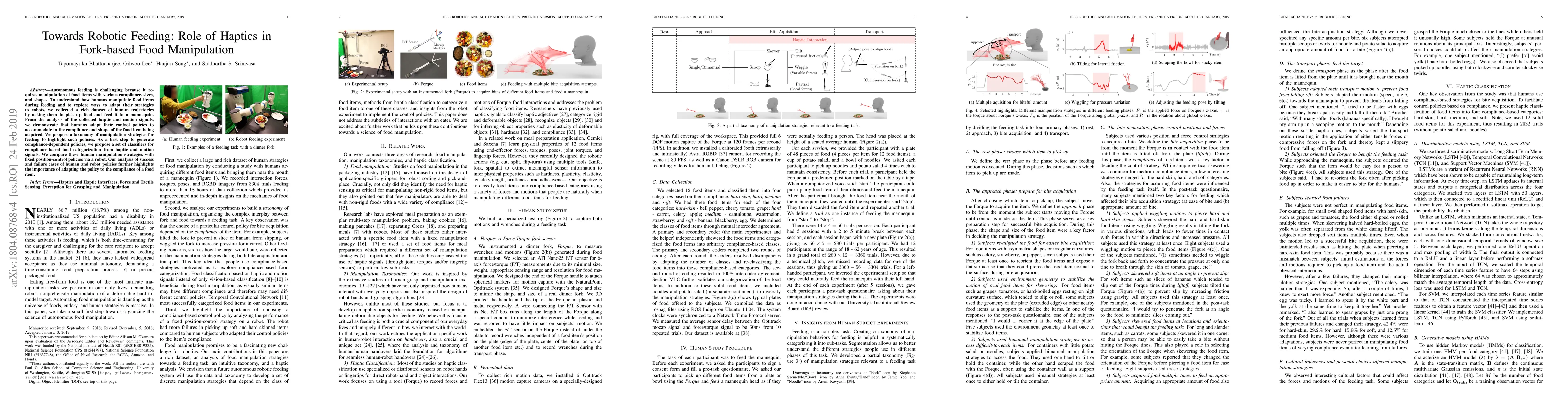 Thumbnail for Towards Robotic Feeding: Role of Haptics in Fork-based Food Manipulation