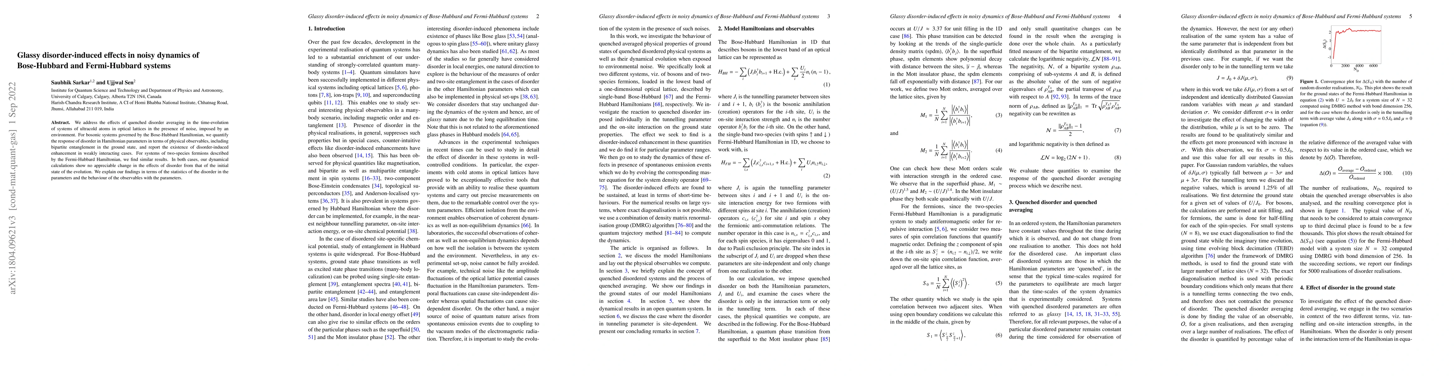 Thumbnail for Glassy disorder-induced effects in noisy dynamics of Bose-Hubbard and
  Fermi-Hubbard systems