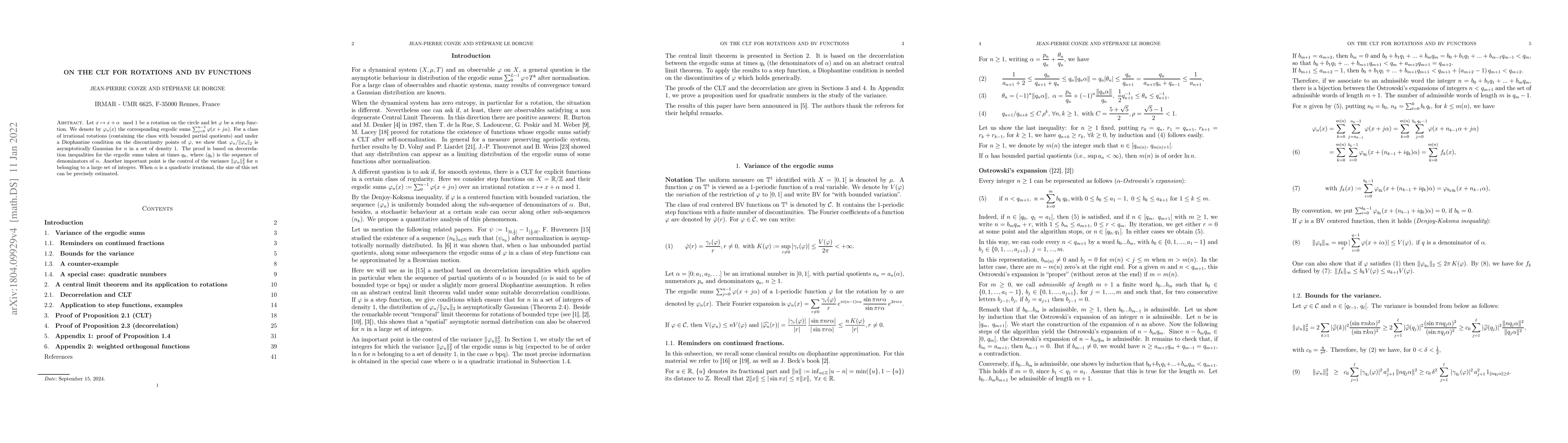 Thumbnail for On the CLT for rotations and BV functions