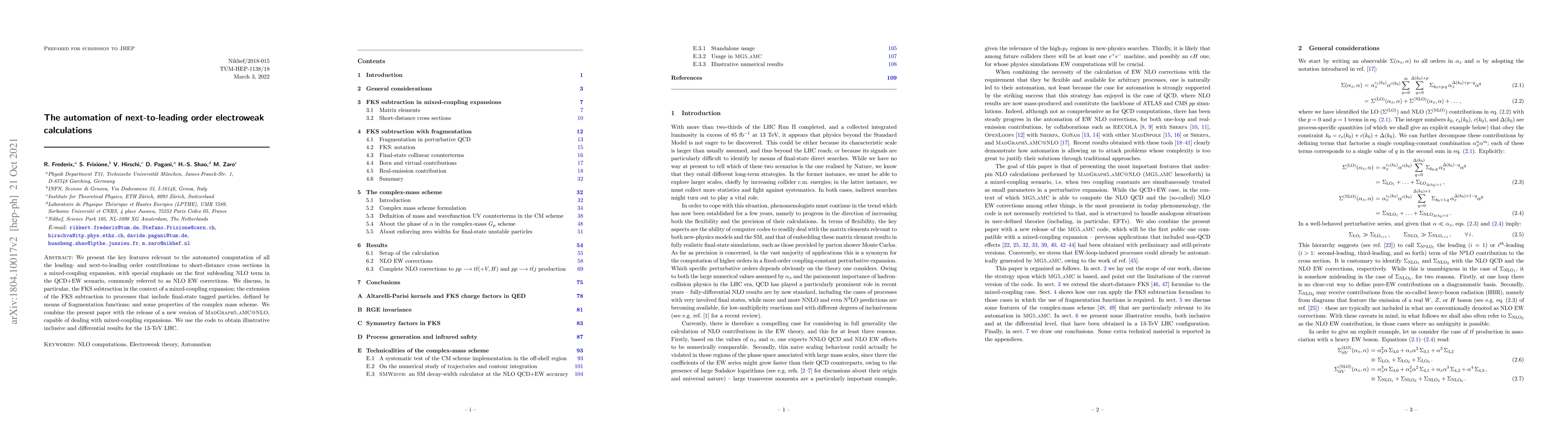 Thumbnail for The automation of next-to-leading order electroweak calculations