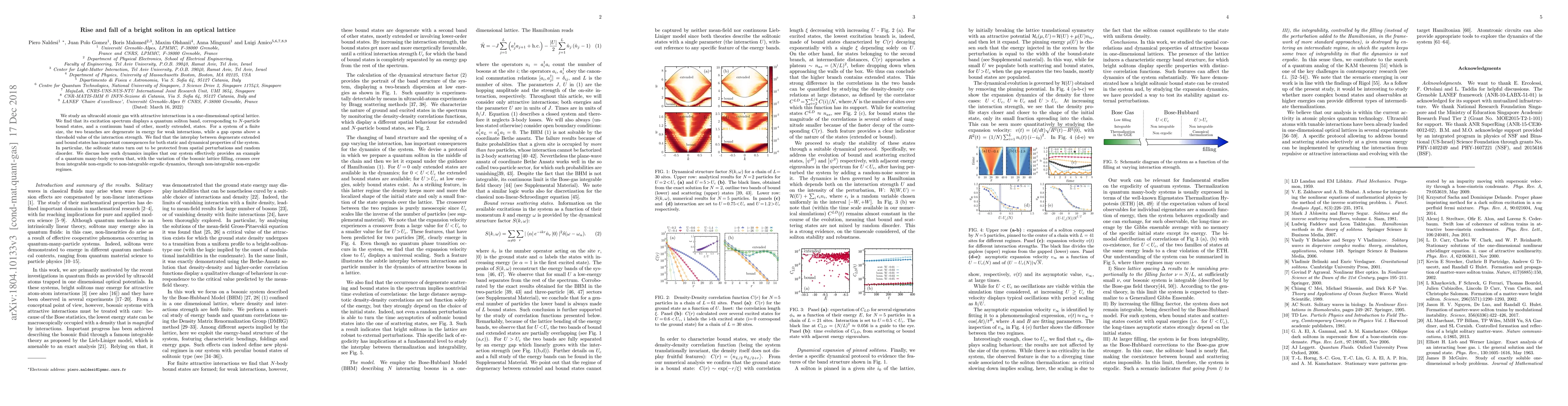Thumbnail for Raise and fall of a bright soliton in an optical lattice
