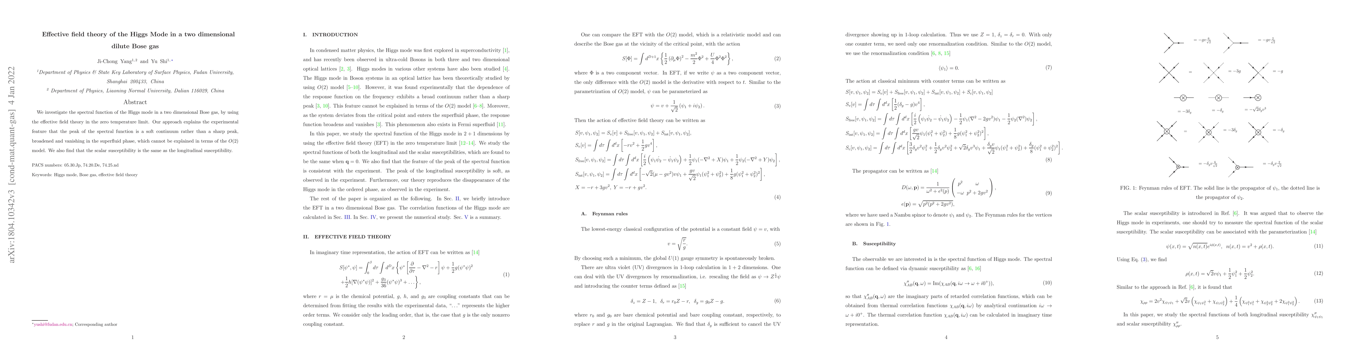 Thumbnail for Effective field theory of the Higgs mode in a two-dimensional dilute
  Bose gas