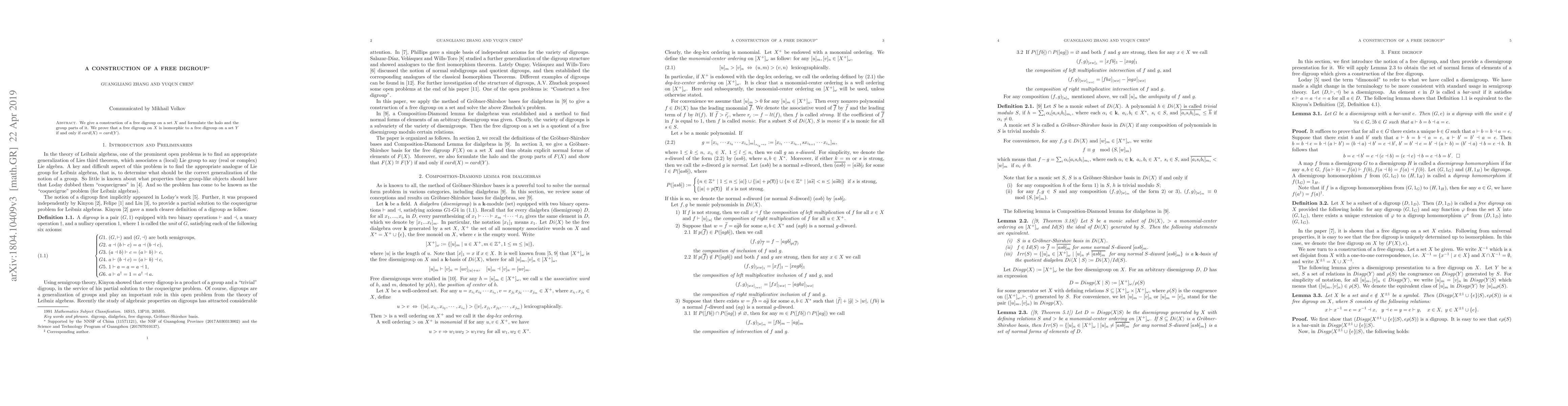 Thumbnail for A construction of free digroup