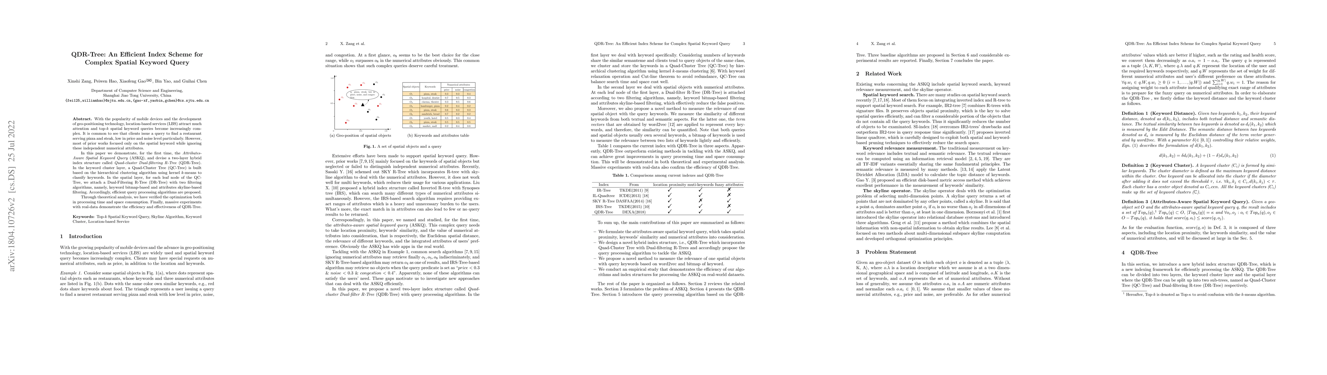 Thumbnail for QDR-Tree: An Efficient Index Scheme for Complex Spatial Keyword Query