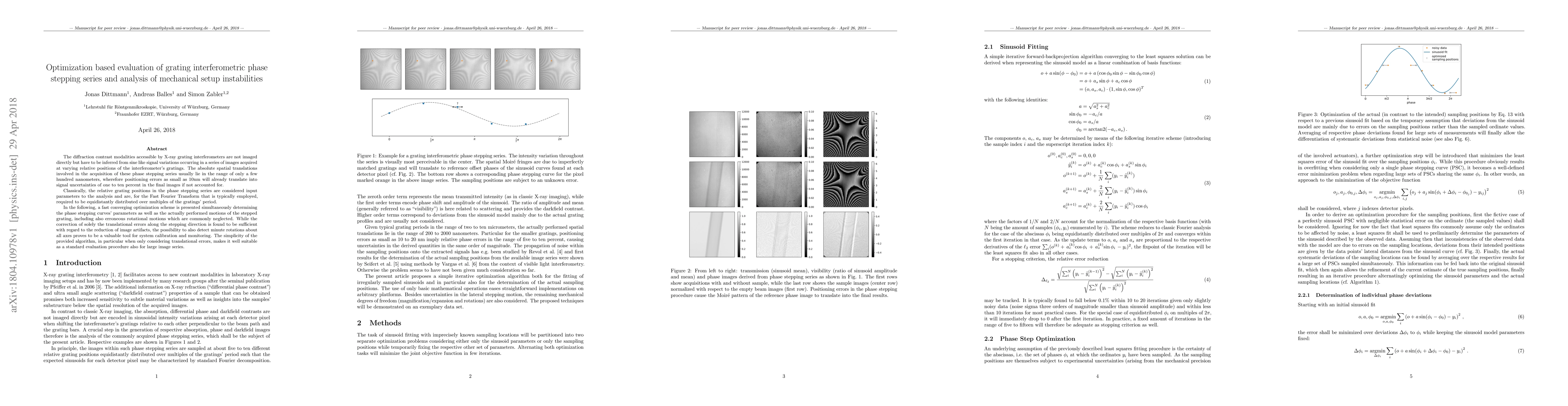 Thumbnail for Optimization based evaluation of grating interferometric phase stepping
  series and analysis of mechanical setup instabilities
