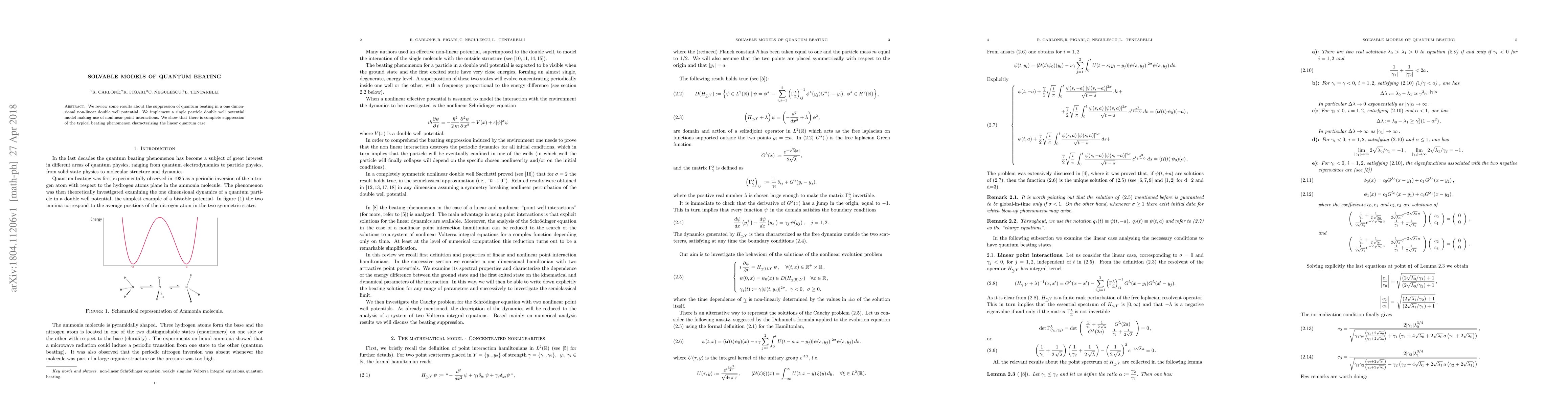 Thumbnail for Solvable models of quantum beating