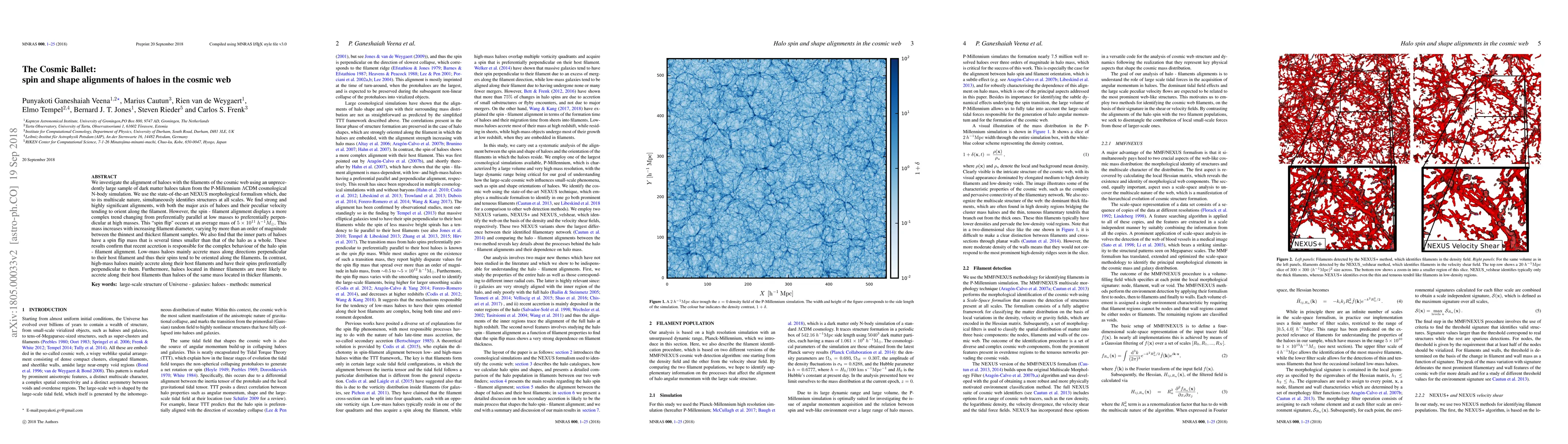 Thumbnail for The Cosmic Ballet: spin and shape alignments of haloes in the cosmic web