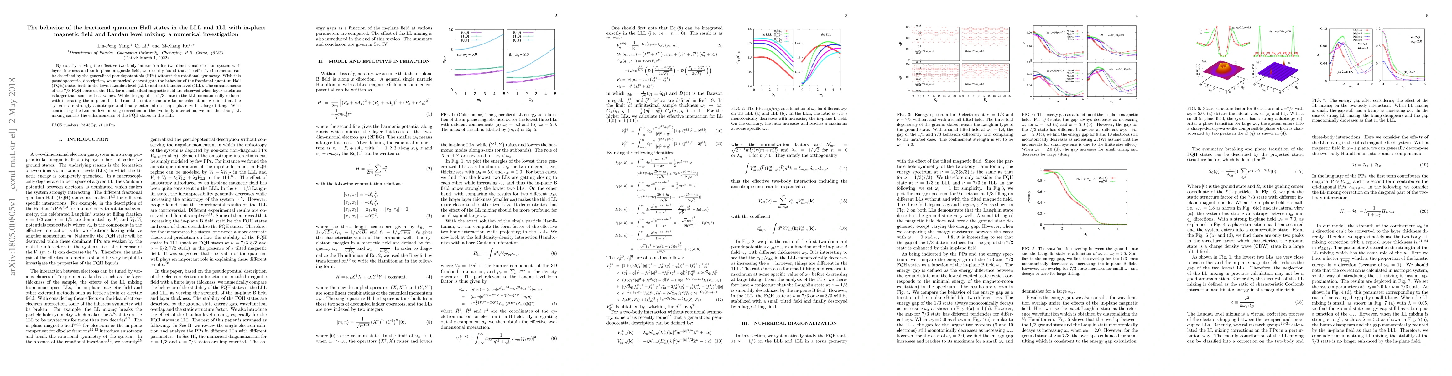 Thumbnail for The behavior of the fractional quantum Hall states in the LLL and 1LL
  with in-plane magnetic field and Landau level mixing: a numerical
  investigation