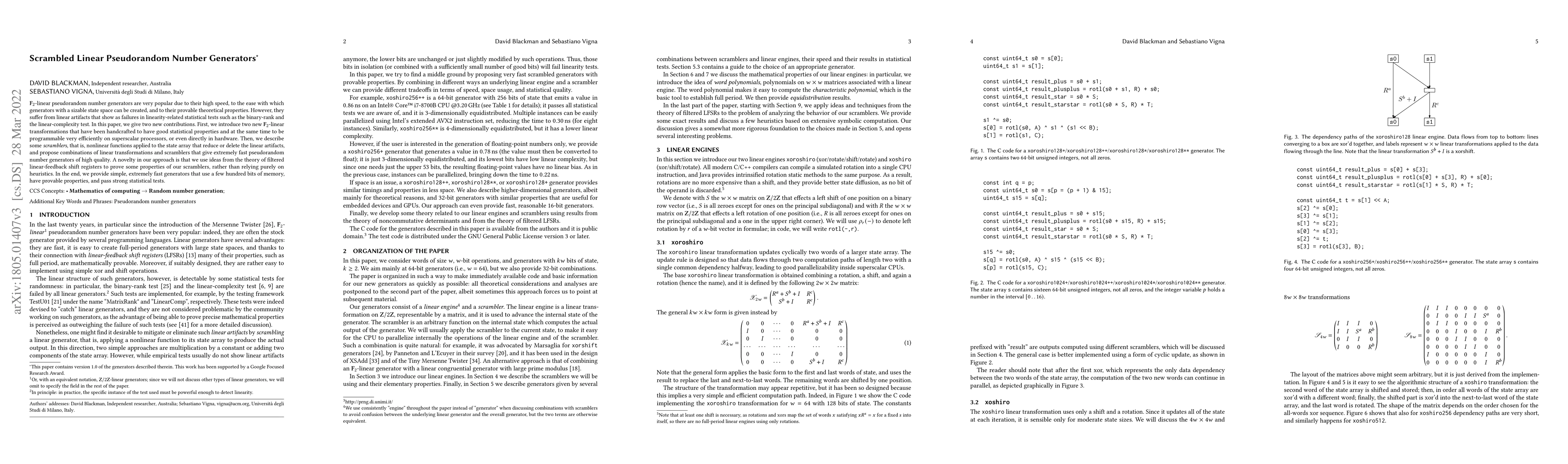 Thumbnail for Scrambled Linear Pseudorandom Number Generators