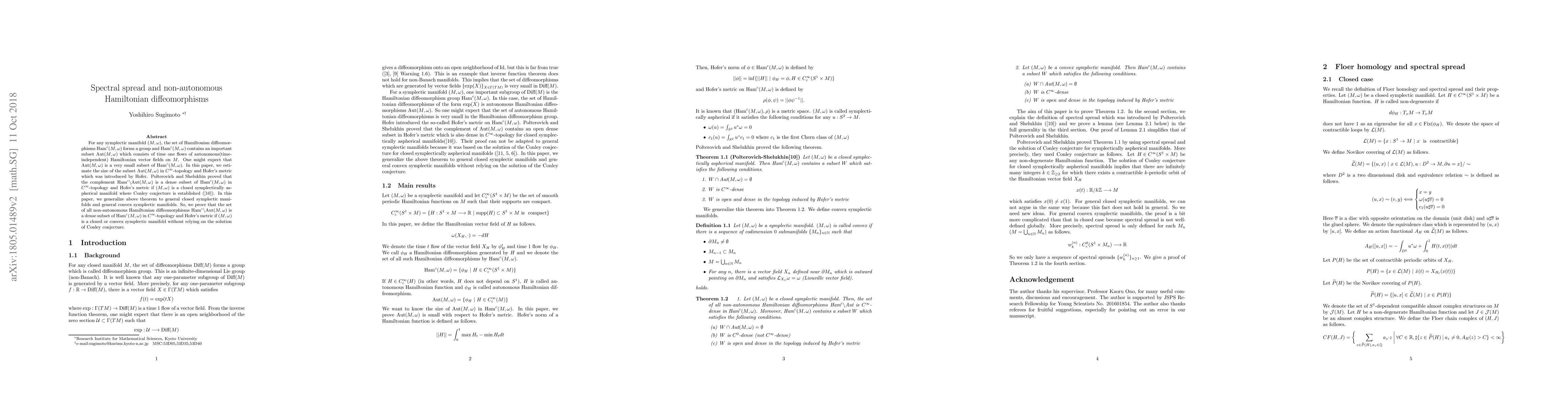 Thumbnail for Spectral spread and non-autonomous Hamiltonian diffeomorphisms
