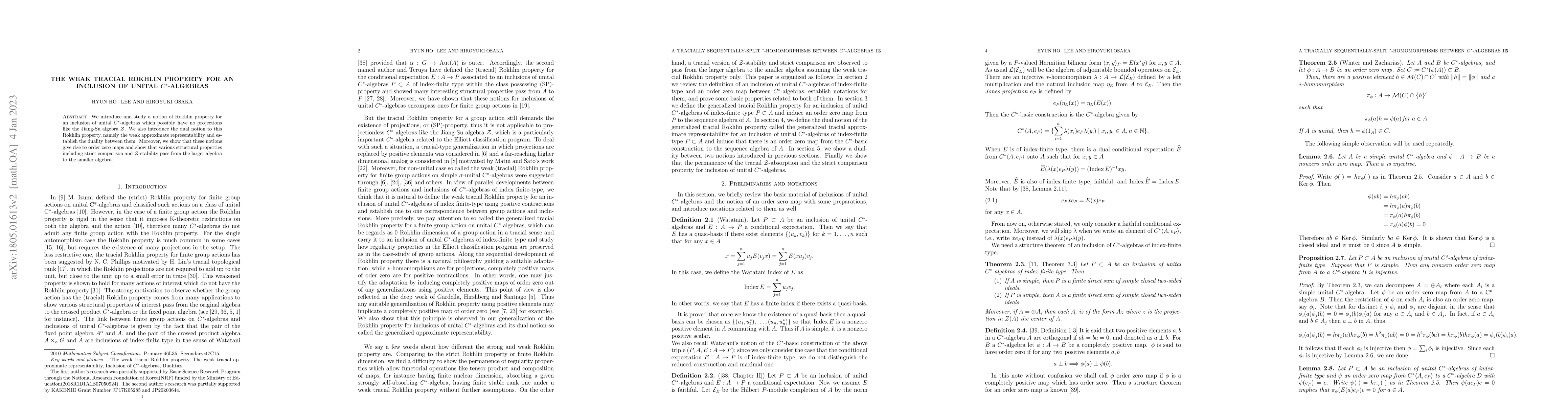 Thumbnail for The tracial Rokhlin property for an inclusion of unital $C^*$-algebras