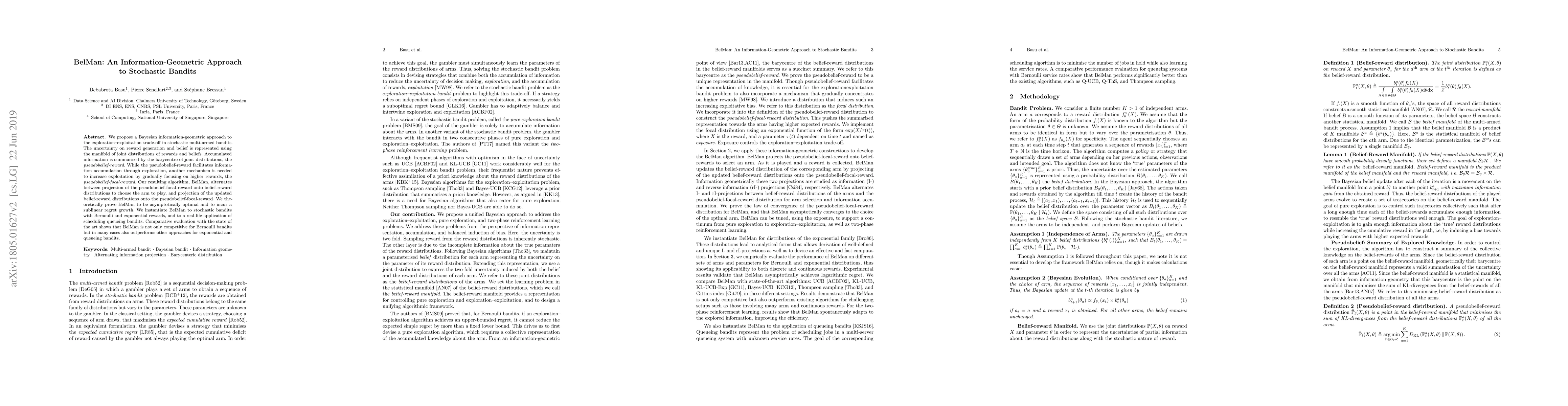 Thumbnail for BelMan: Bayesian Bandits on the Belief--Reward Manifold