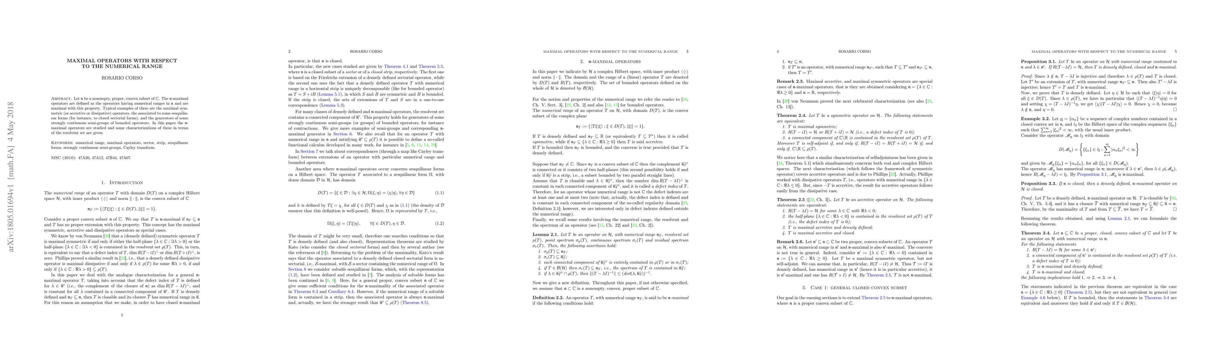 Thumbnail for Maximal operators with respect to the numerical range