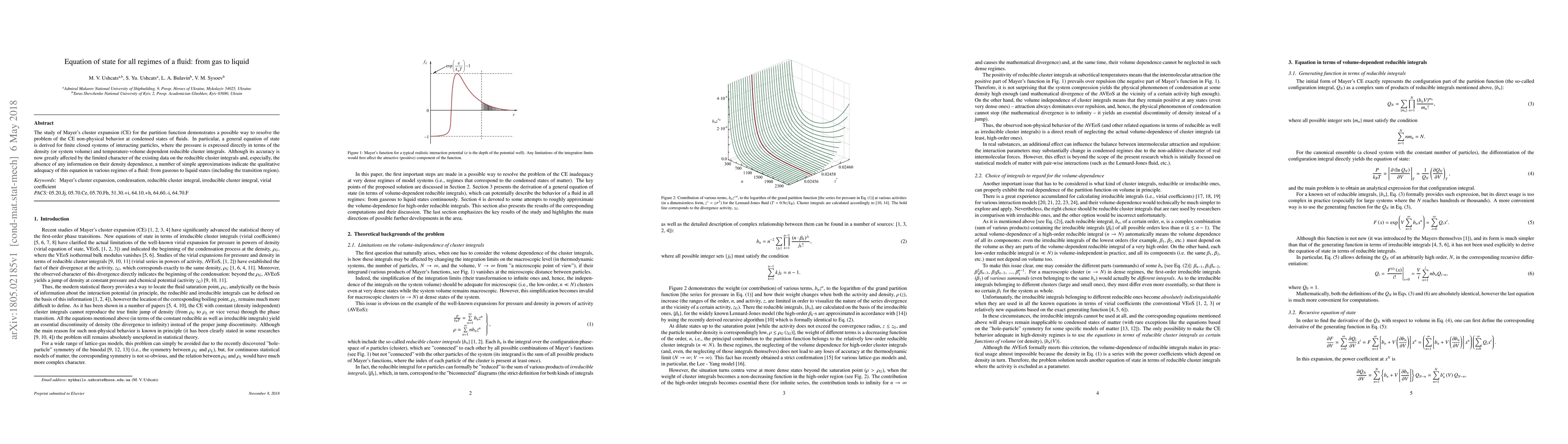 Thumbnail for Equation of state for all regimes of a fluid: from gas to liquid