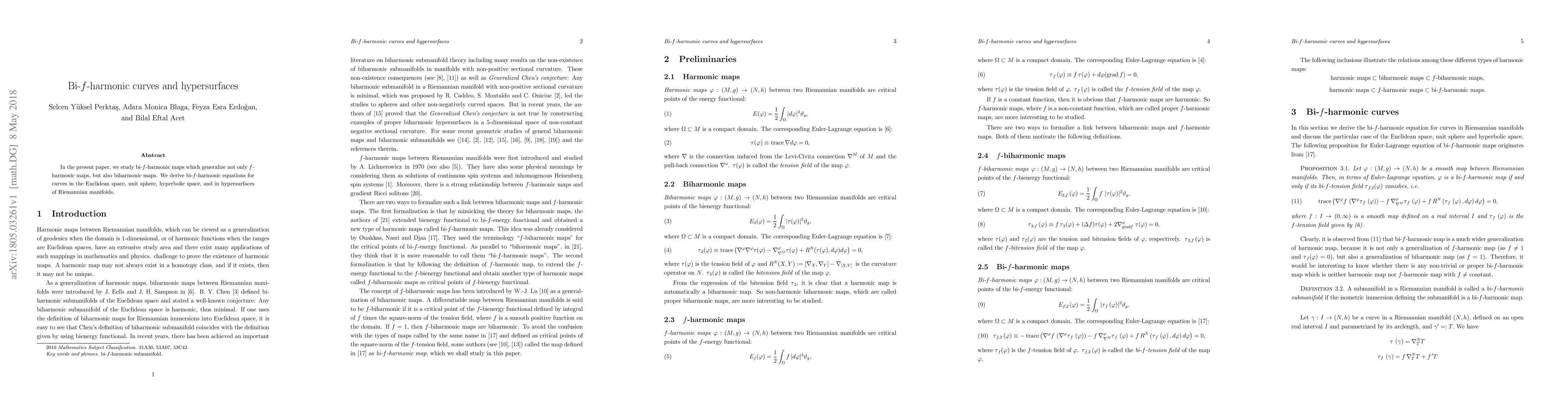 Thumbnail for Bi-$f$-harmonic curves and hypersurfaces