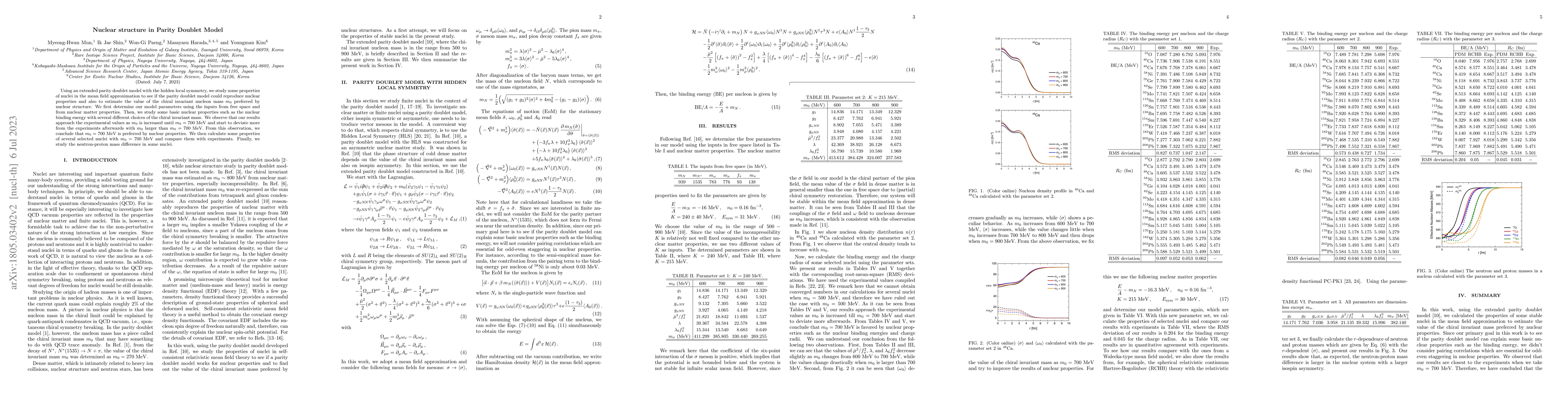 Thumbnail for Nuclear structure in Parity Doublet Model