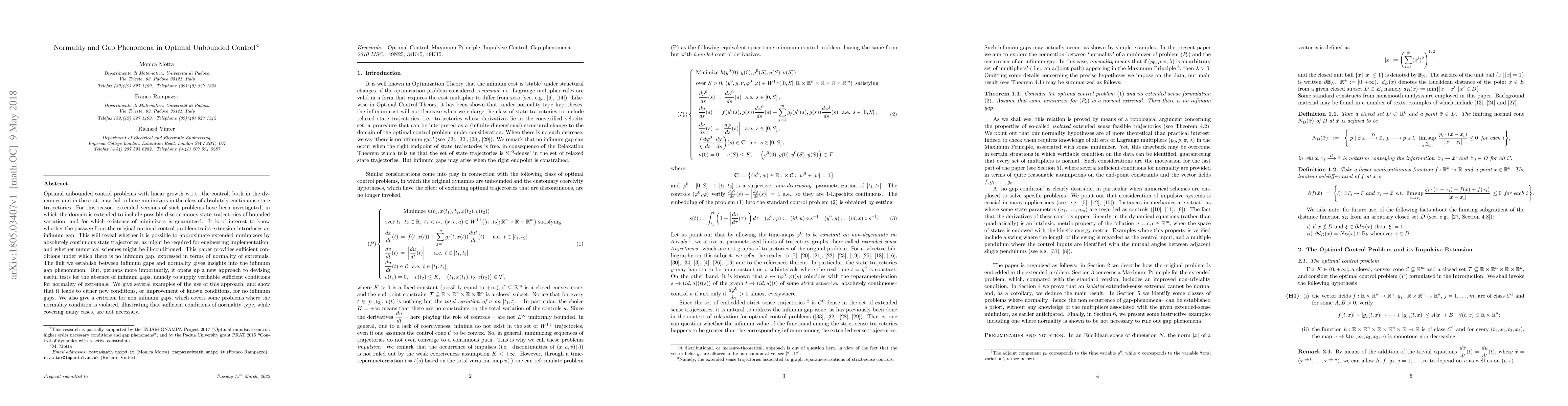 Thumbnail for Normality and Gap Phenomena in Optimal Unbounded Control