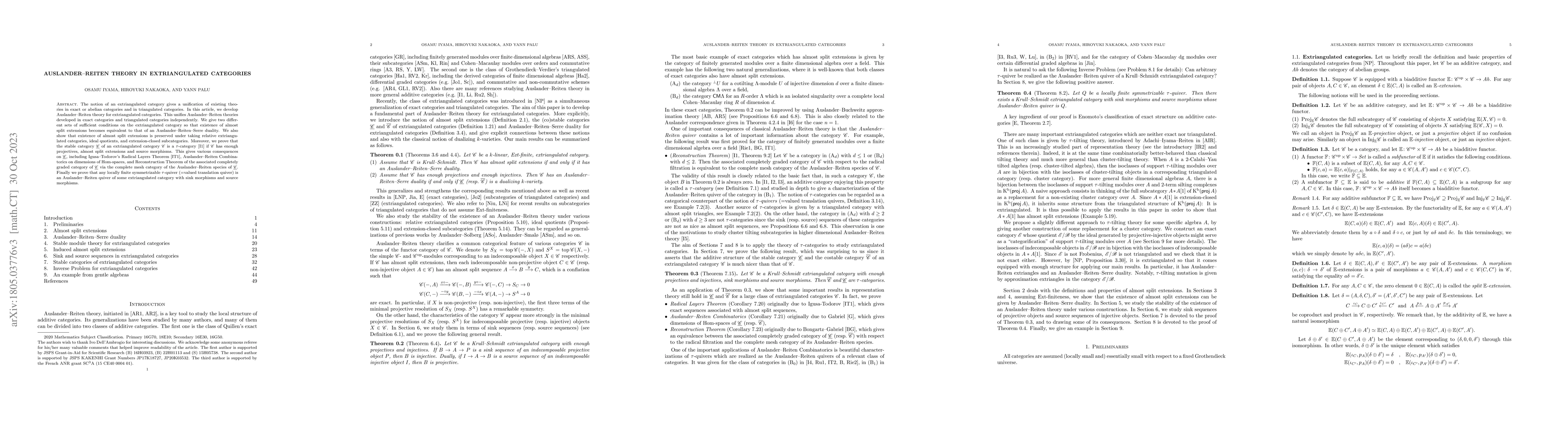 Thumbnail for Auslander--Reiten theory in extriangulated categories