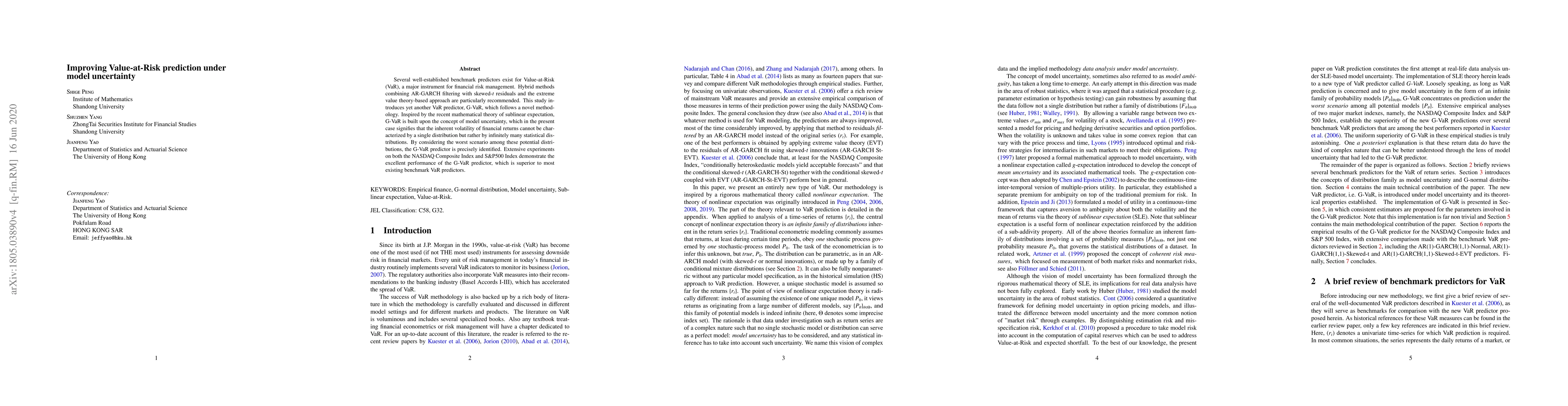 Thumbnail for Improving Value-at-Risk prediction under model uncertainty