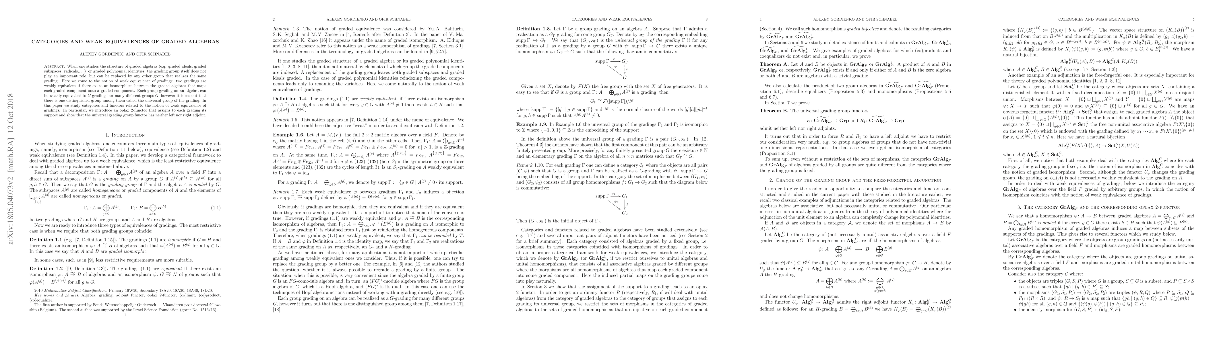 Thumbnail for Categories and weak equivalences of graded algebras