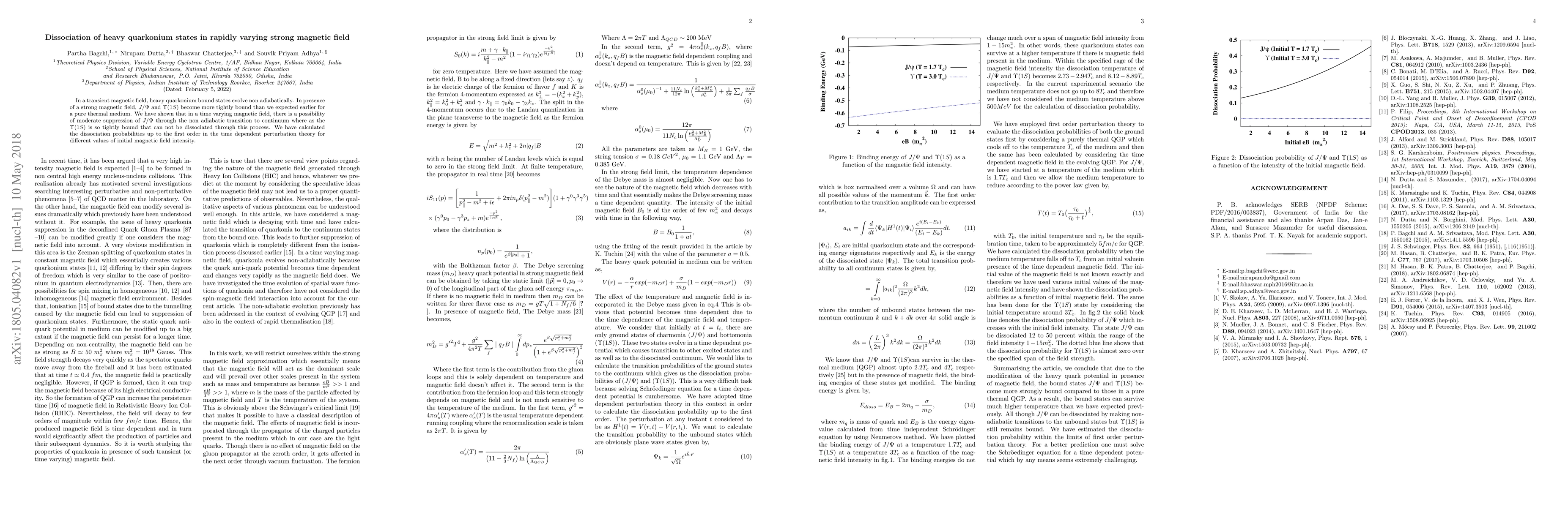 Thumbnail for Dissociation of heavy quarkonium states in rapidly varying strong
  magnetic field