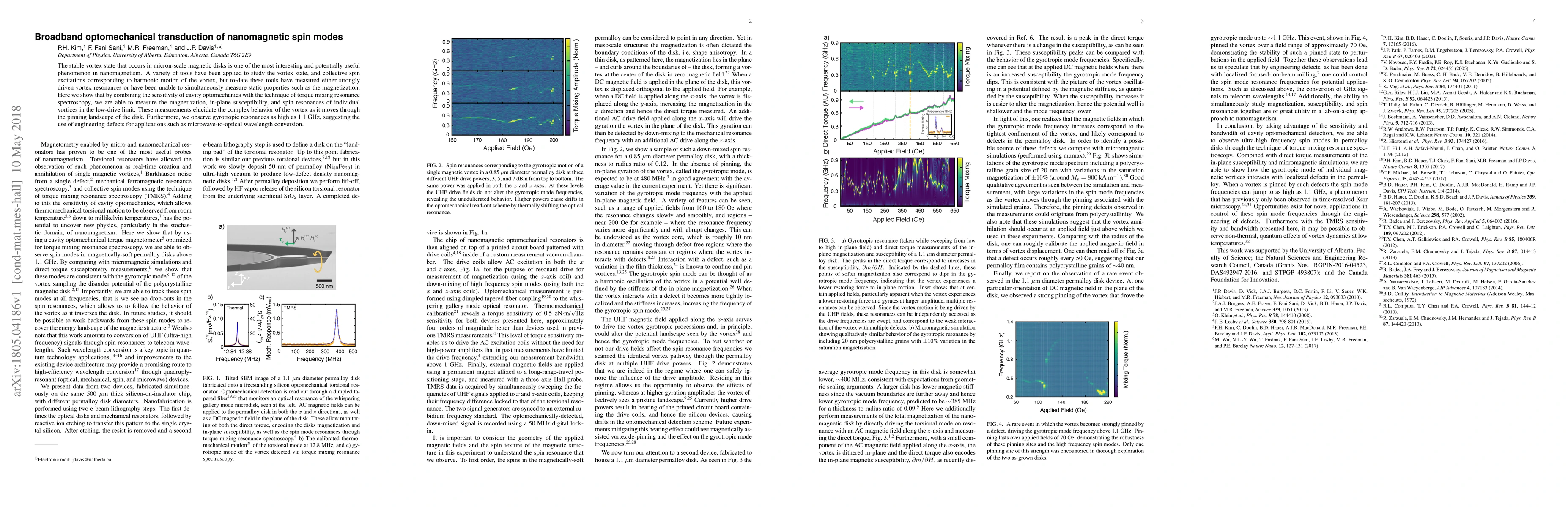 Thumbnail for Broadband optomechanical transduction of nanomagnetic spin modes