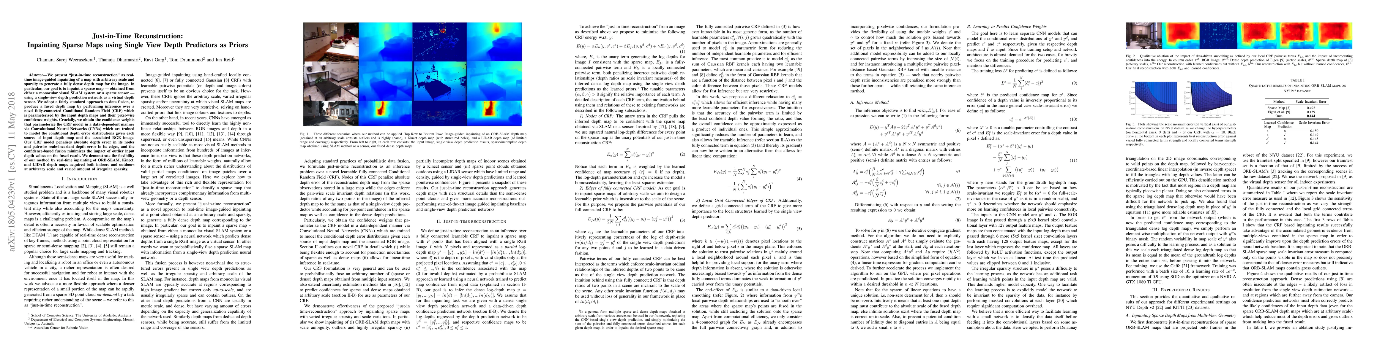 Thumbnail for Just-in-Time Reconstruction: Inpainting Sparse Maps using Single View
  Depth Predictors as Priors
