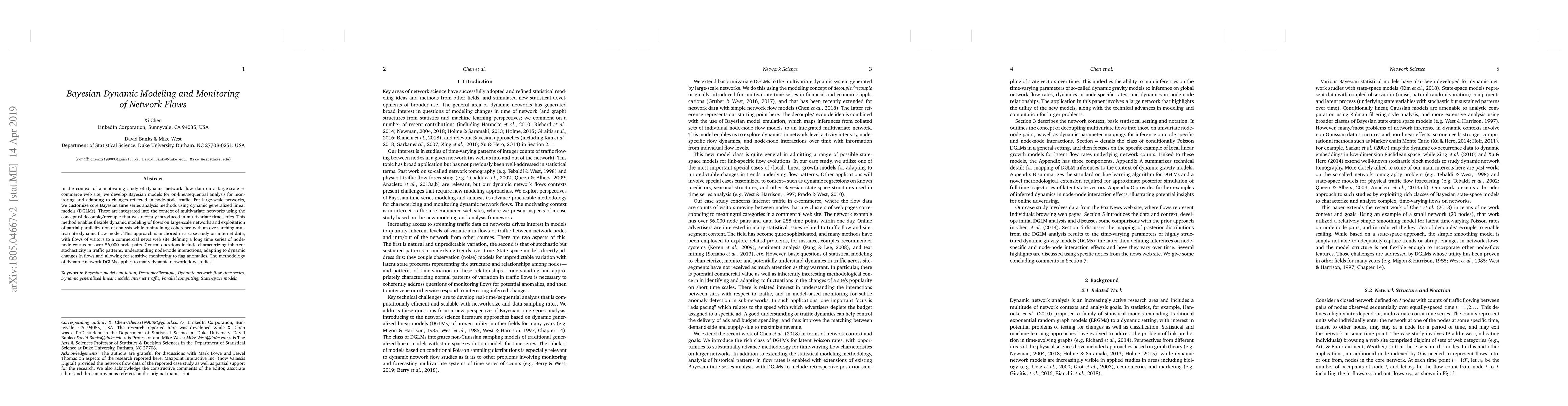 Thumbnail for Bayesian Dynamic Modeling and Monitoring of Network Flows