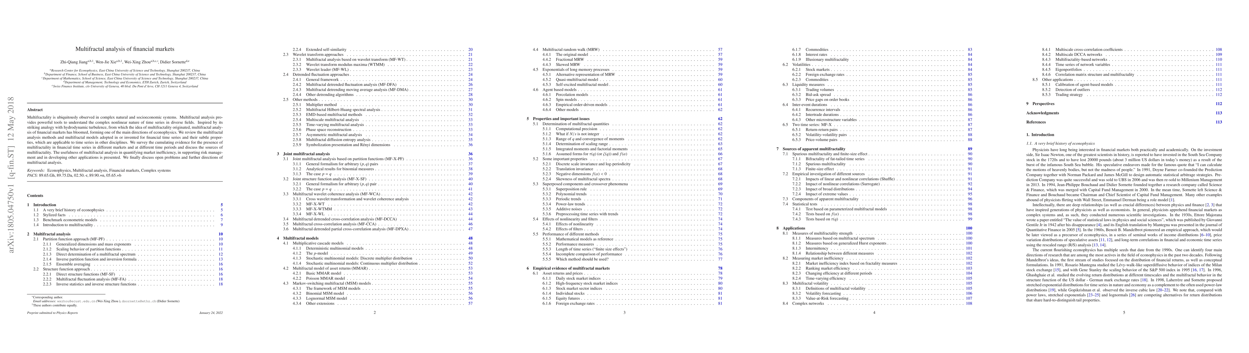 Thumbnail for Multifractal analysis of financial markets