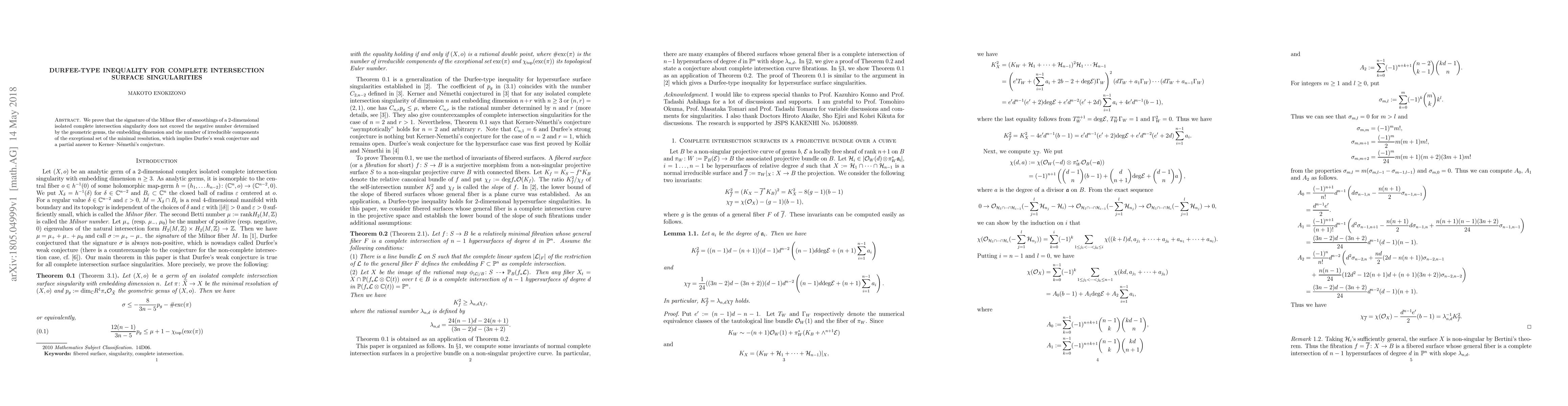 Thumbnail for Durfee-type inequality for complete intersection surface singularities