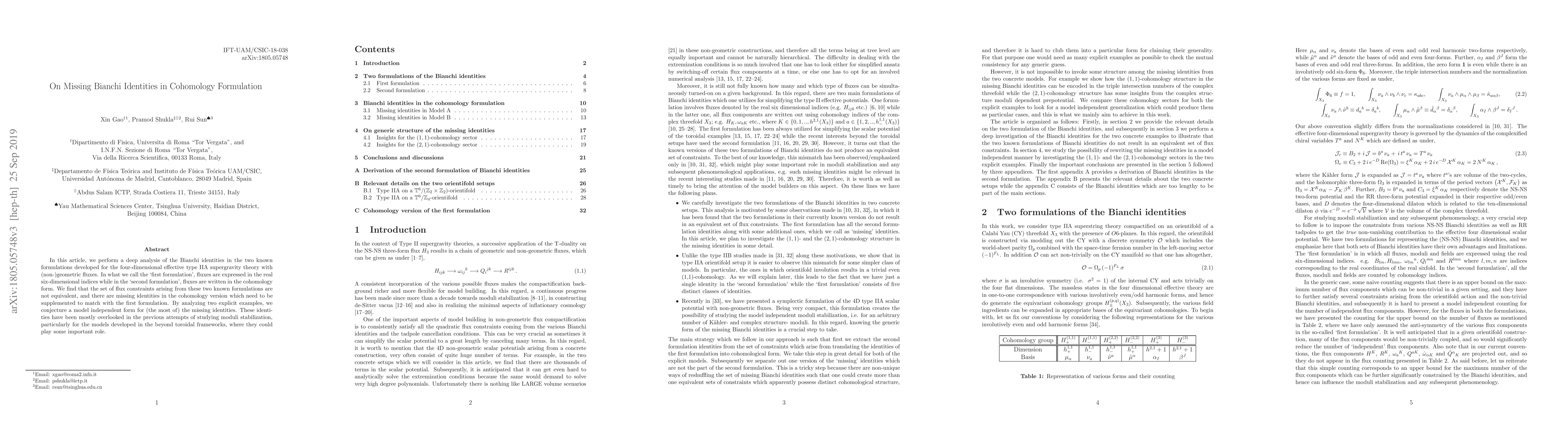 Thumbnail for On Missing Bianchi Identities in Cohomology Formulation