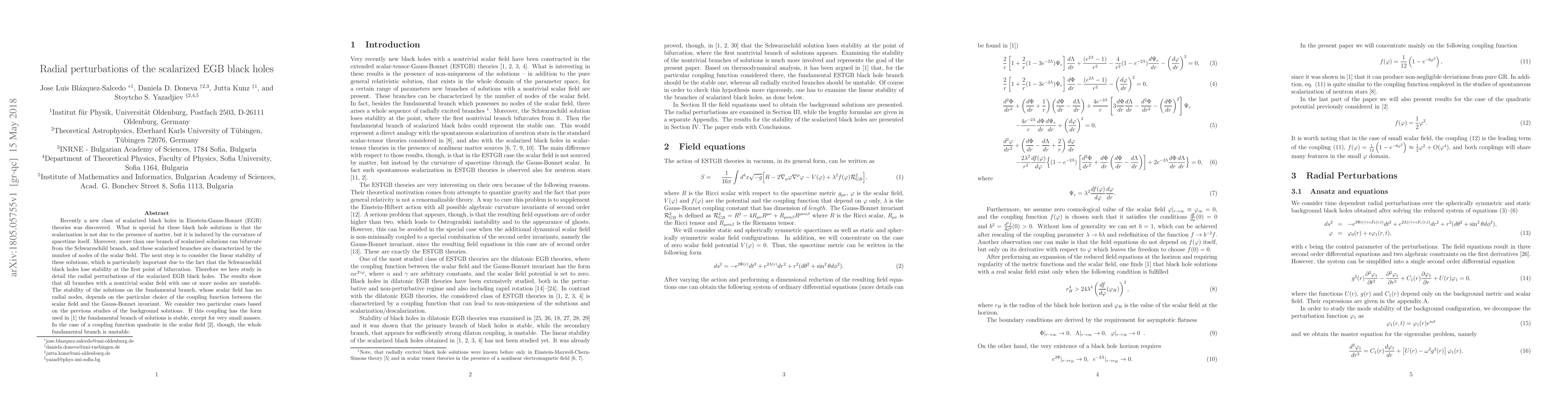 Thumbnail for Radial perturbations of the scalarized EGB black holes