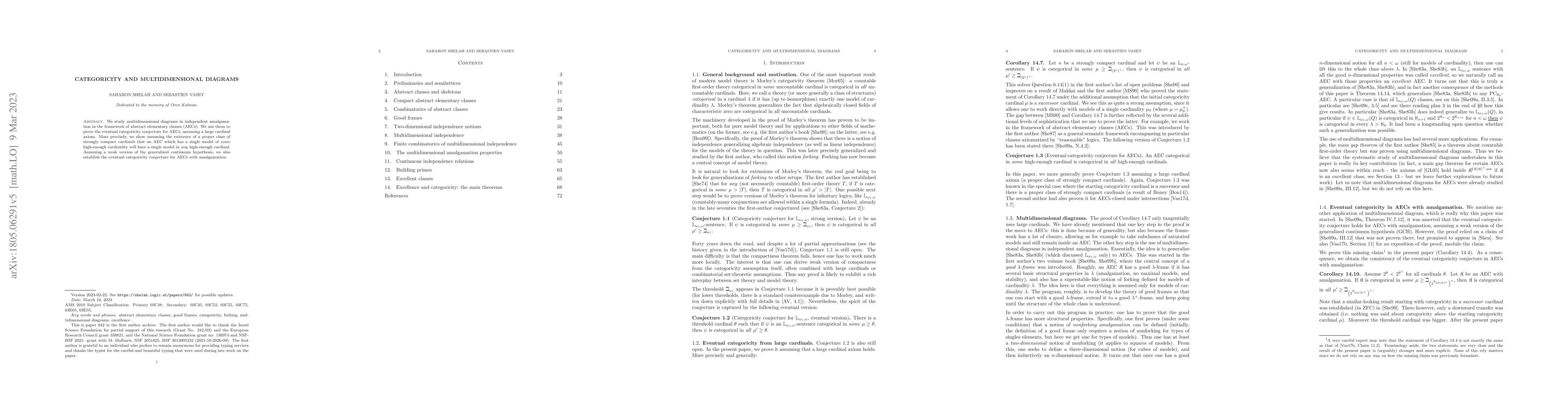 Thumbnail for Categoricity and multidimensional diagrams