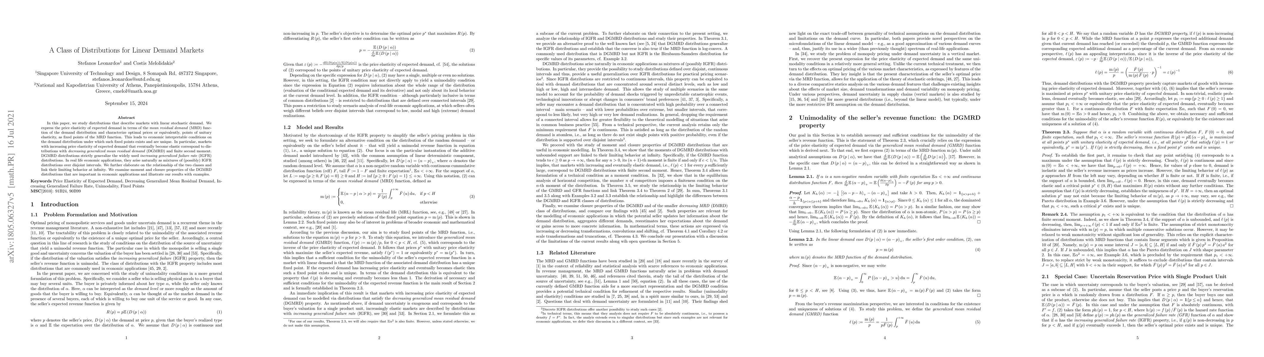 Thumbnail for A Class of Distributions for Linear Demand Markets