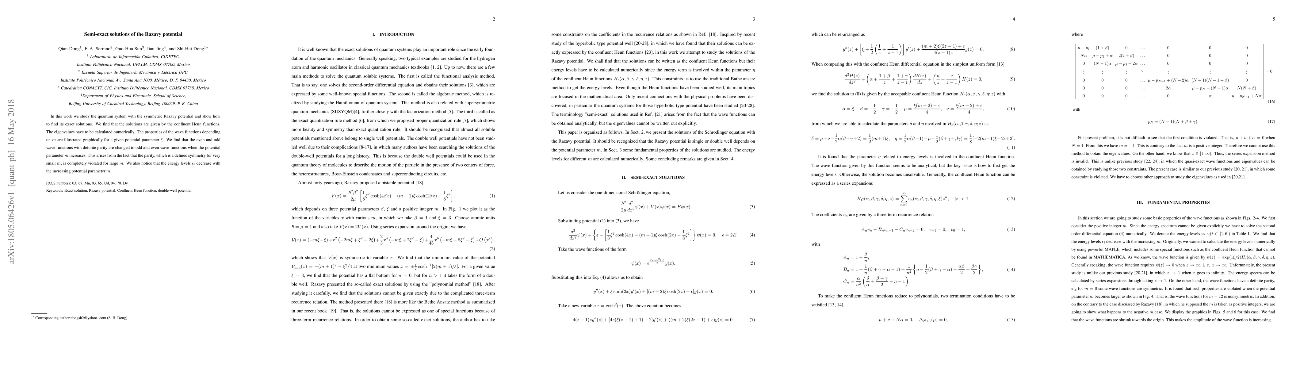 Thumbnail for Semi-exact solutions of the Razavy potential
