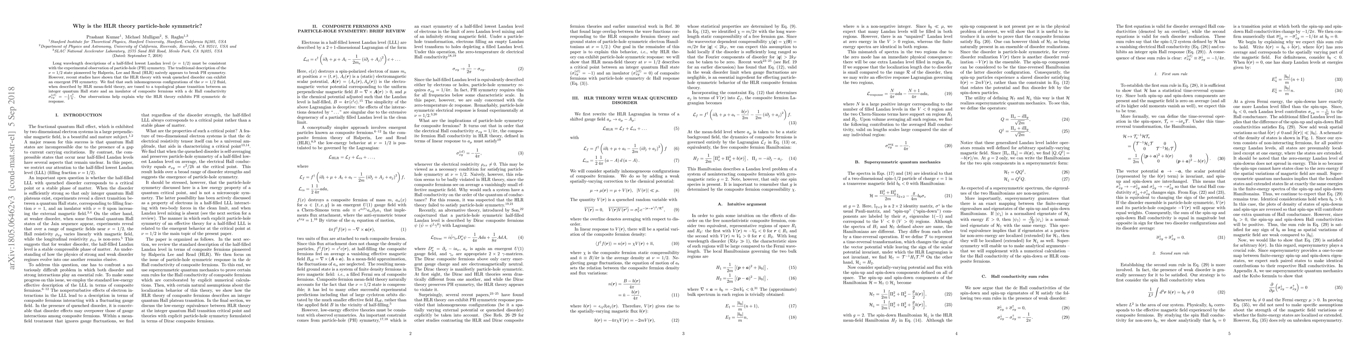 Thumbnail for Why is the HLR theory particle-hole symmetric?