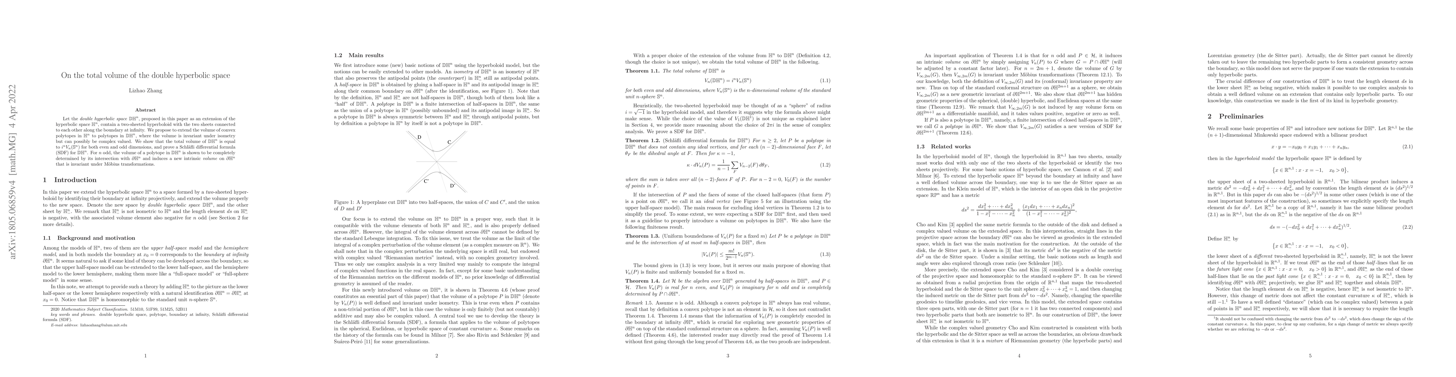 Thumbnail for On the total volume of the double hyperbolic space