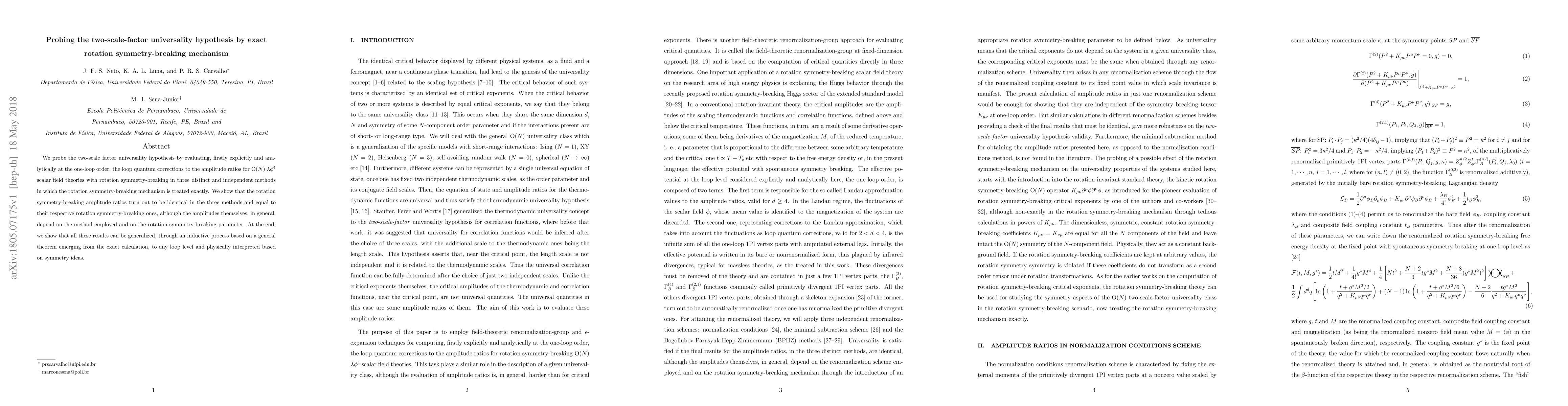 Thumbnail for Probing the two-scale-factor universality hypothesis by exact rotation
  symmetry-breaking mechanism