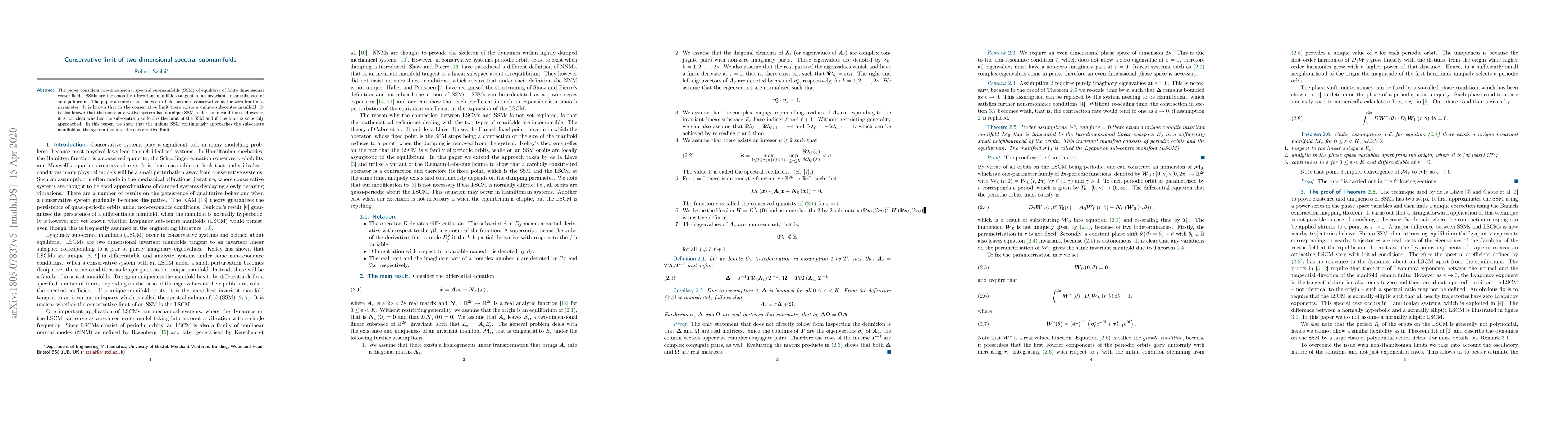 Thumbnail for Conservative limit of two-dimensional spectral submanifolds
