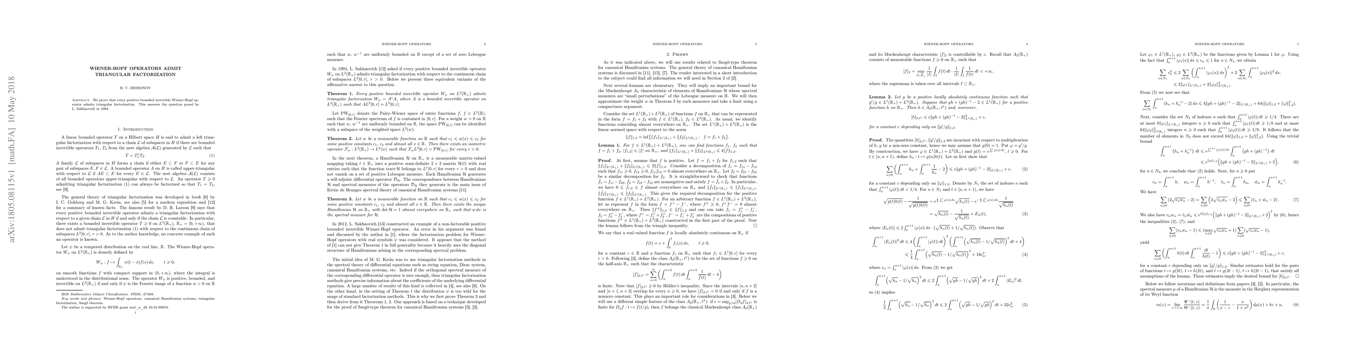 Thumbnail for Wiener-Hopf operators admit triangular factorization